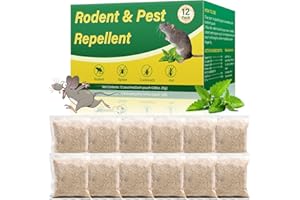 QAIHIEI Rodent Repellent, 12 Pack Natural Mouse Repellent Pouches - Peppermint Oil to Repel Rodents Rats Squirrel, Outdoor Indoor Mice Repellent for House Garage Basement RV Car
