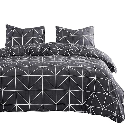 Wake In Cloud Dark Gray Duvet Cover Set, 100 Cotton