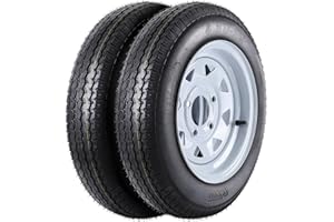 2-Pack Heavy-Duty Trailer Tire & Wheel Assemblies – 4.80-12 6PR Load Range C – 4 Lug on 4" Bolt Design, All-Weather, Easy Ins