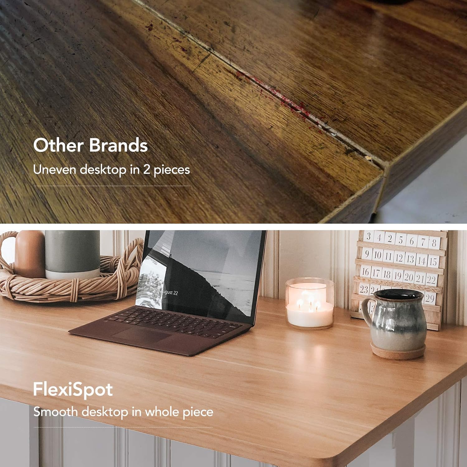 Flexispot Standing Desk 48 x 30 Inches Height Adjustable Desk Electric Sit Stand Desk Home Office Desks Whole-Piece Desk Board (Black Frame + 48 in Blacktop)…: Kitchen & Dining