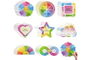 Cusprtm 48 Pcs Anxiety Sensory Stickers, 2 Textured Tactile Rough Calm Stickers Large Size Breathing Stickers Mindfulness Stickers for School Office Classroom Adults Teens Sensory Items