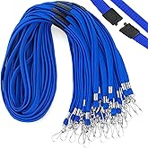 MIFFLIN-USA Flat Breakaway Safety Lanyard for ID Badges (Blue, 36 Inch, 100 Pack), Soft Woven Neck Line