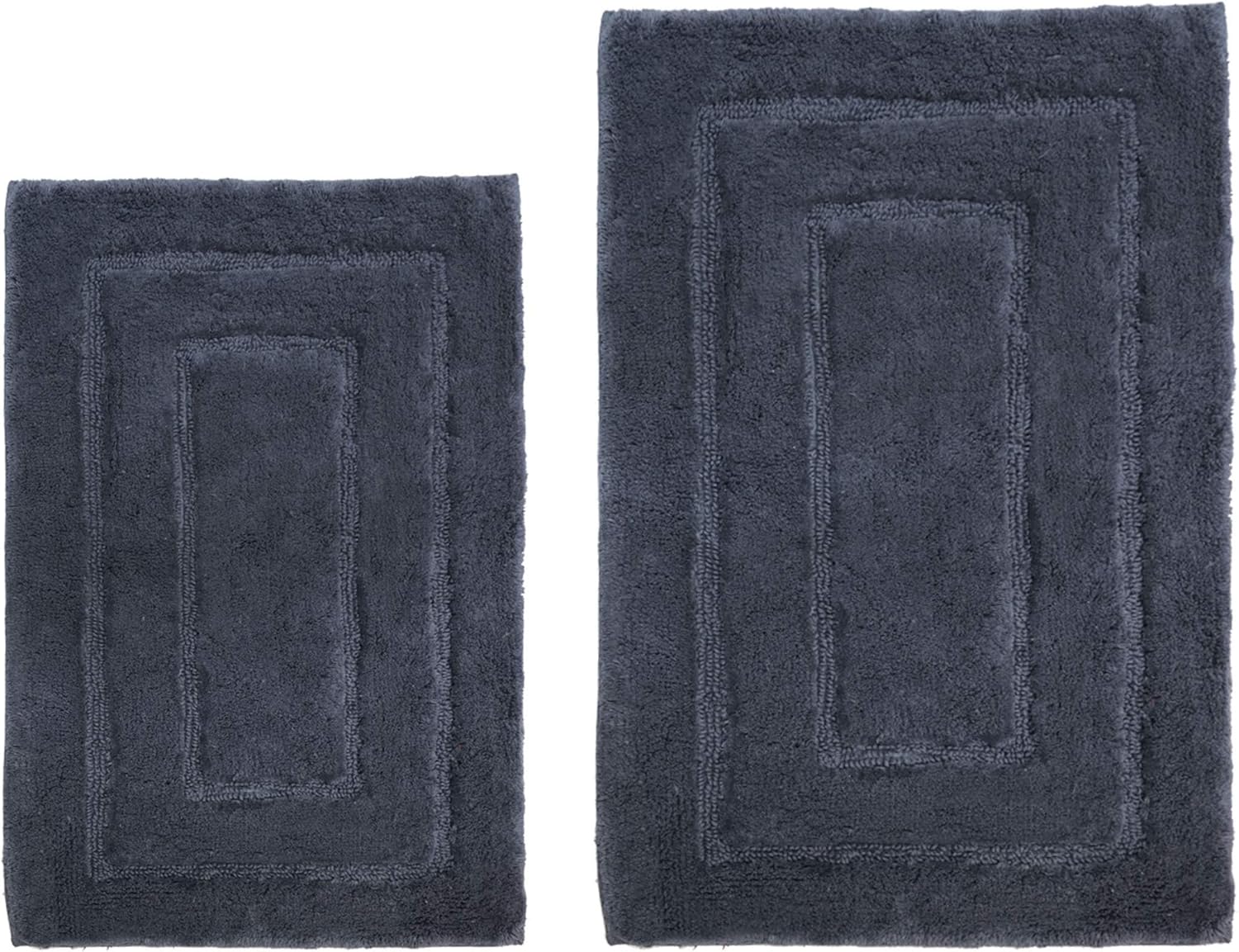 Amazon Com Woven St Tufted Luxury Cotton Bath Area Rugs Spa Vanity Shower Super Soft Machine Washable For Bathroom Kitchen Water Absorbent Anti Skid Bedroom Rugs Pack Of 2 17 X24 21 X34 Dark Grey Kitchen