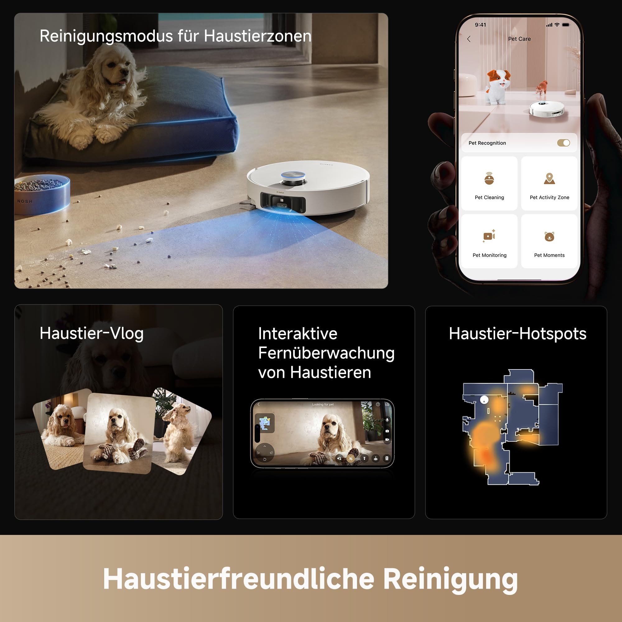 dreame Matrix10 Ultra Saugroboter mit Wischfunktion, Mopp-Wechsel/Selbstreinigung, 8 cm Hindernisfreiheit, 30.000Pa, Autom. Entleerung/Nachfüllung, kein Verheddern, Sprachsteuerung