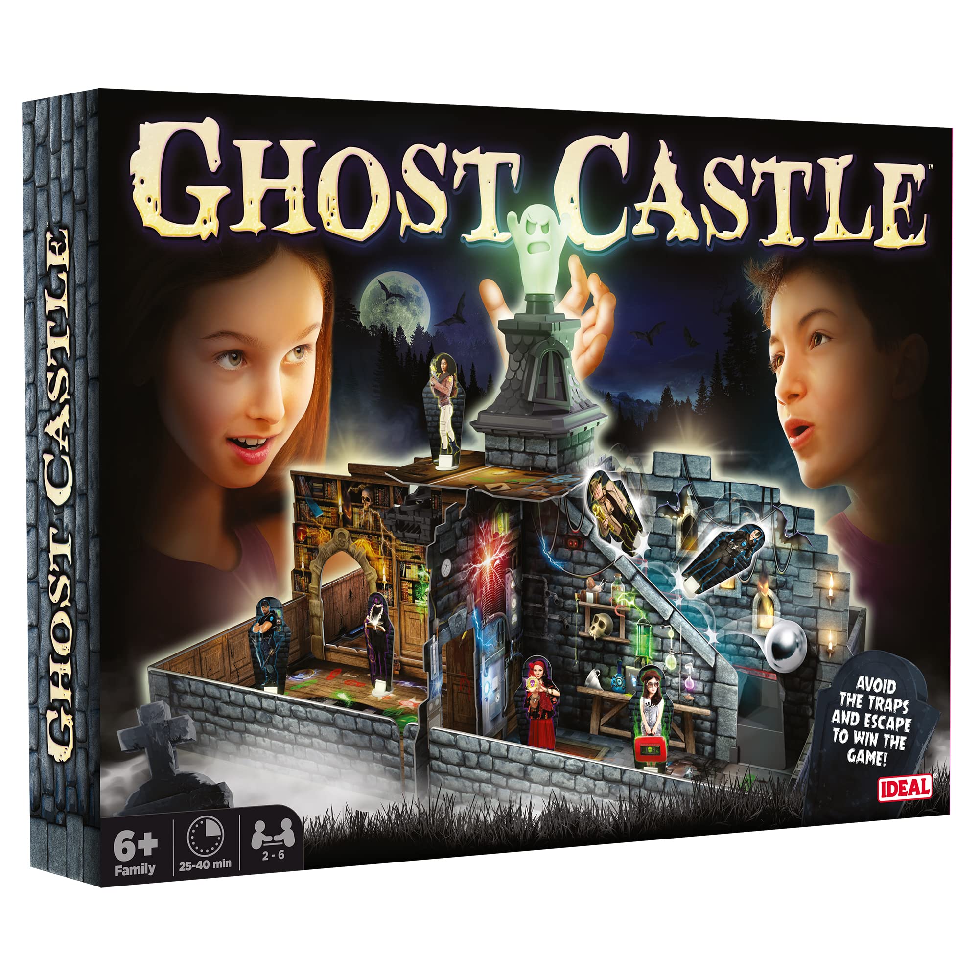 Ideal | Ghost Castle: Avoid the traps and escape the haunted castle! | Family Games | For 2-6 Players | Ages 6+