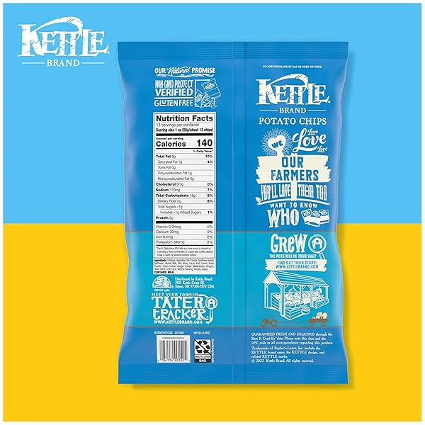KETTLE BRAND POTATO CHIPS, FARMSTAND RANCH KETTLE CHIPS, PARTY SIZE, 13 OZ
