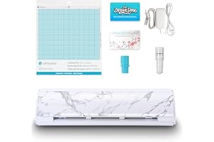 Silhouette America Cameo 5 Alpha (α) - Smart Cutting Machine for Print & Cut - Quiet Operation with AutoBlade, Studio Software, Cutting Mat, Vinyl, Paper & Fabric Compatible - Bianco Carrara