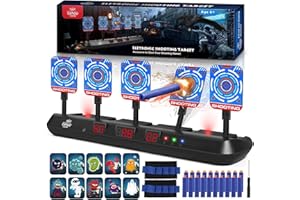 Lehoo Castle Nerf Target, 5 Electronic Digital Target for Nerf Guns, Shooting Targets with Auto-Reset, Scoring Target Include
