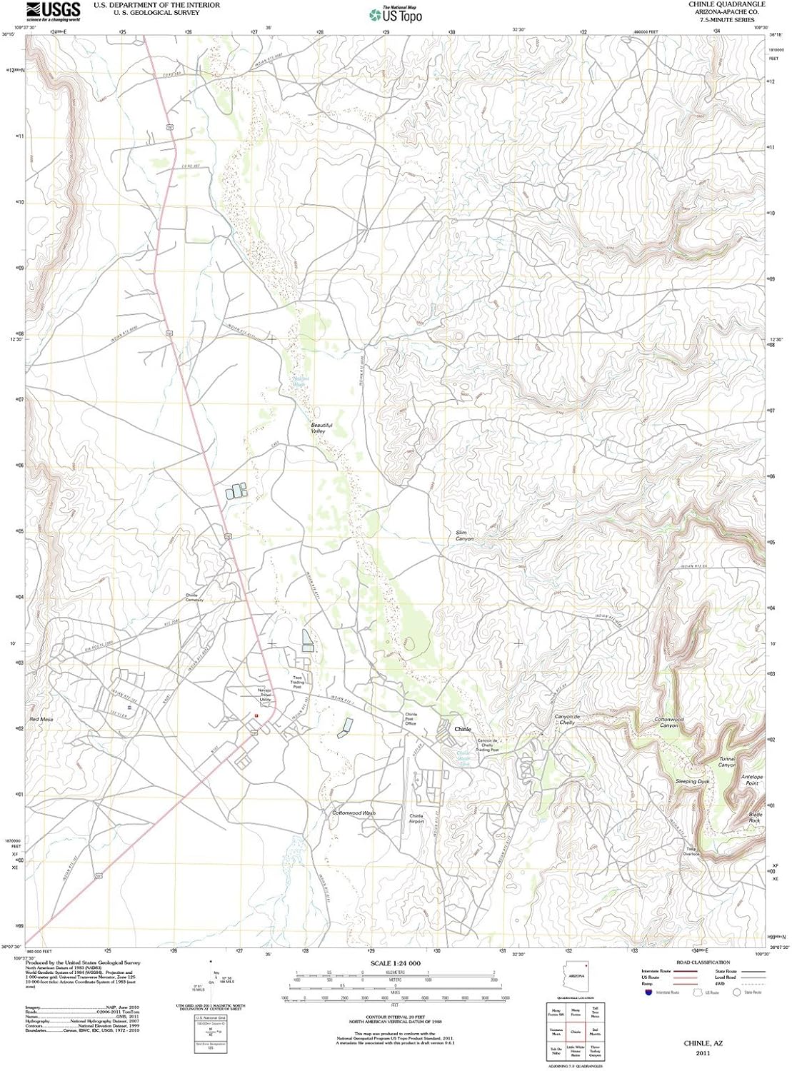 Arizona Maps 2011 Chinle, AZ USGS Historical