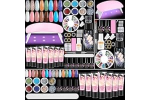 Cooserry Poly Gel Nail Kit: Poly Gel 7 Colors Nail Extension Gel Poly Gel Nail Kit Starter Kit with Light - Full Set Poly Gel Nail Kit for Beginners with Everything Professional Salon Beauty Gift