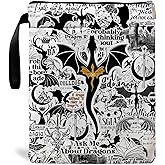 Maydvdv Romantasy Dark Academia Dragons Book Sleeve, Fantasy Novel Reader Gift, Bookish Gifts, Book Inspired Gift, Paperback Book Protector Book Cover Dragons Lovers Book Gifts (Dragons Book-Beige2)
