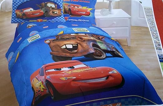 Amazon Com Disney Cars Comforter Twin Size Mater Lightning