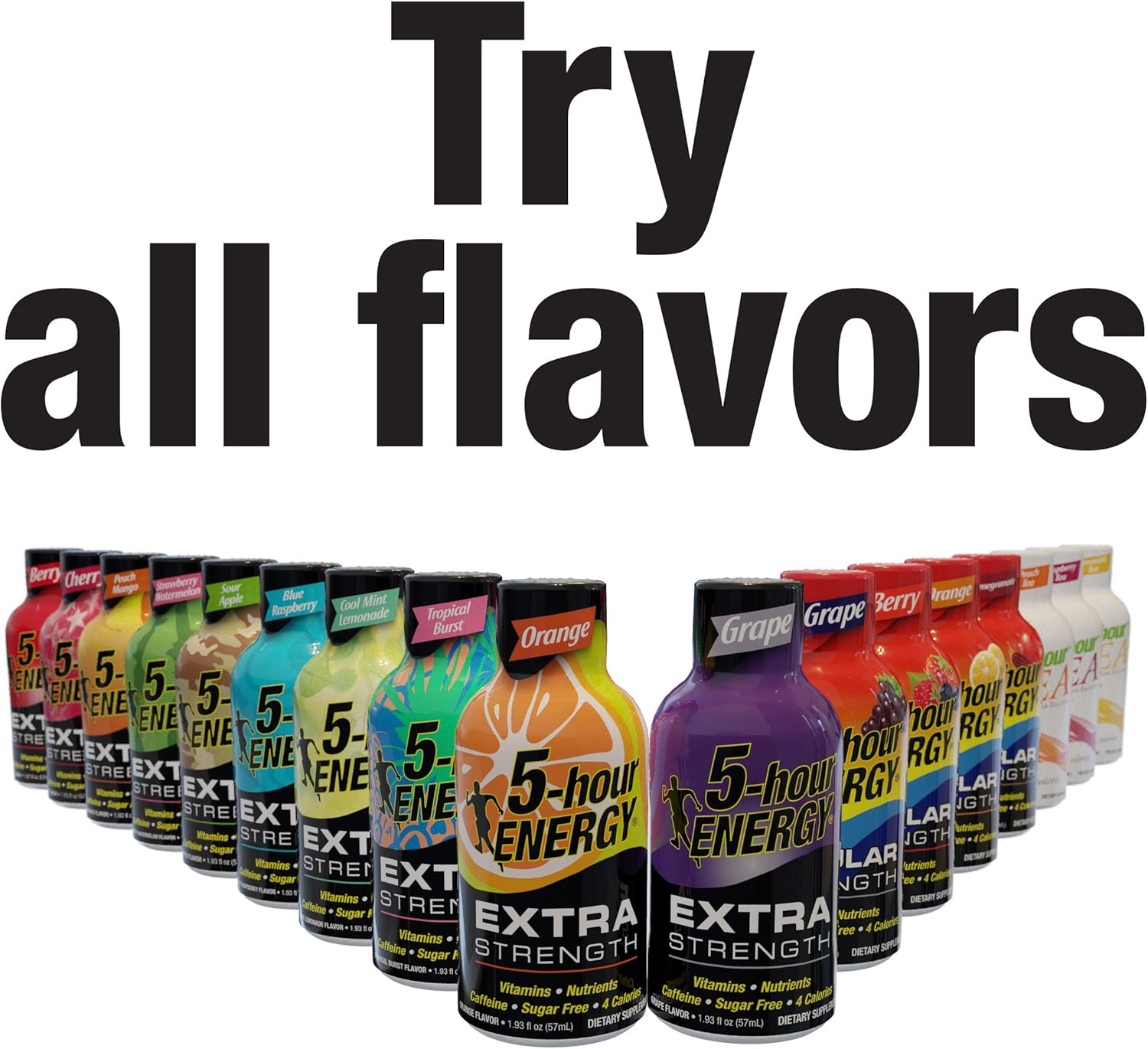 5 Hour Energy Shot Extra Strength Peach Mango- 48 Pack of 2 Ounce Bottles: Sports & Outdoors