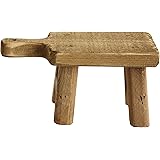 Creative Co-Op Rectangle Wood Pedestal with Handle, Small, Brown