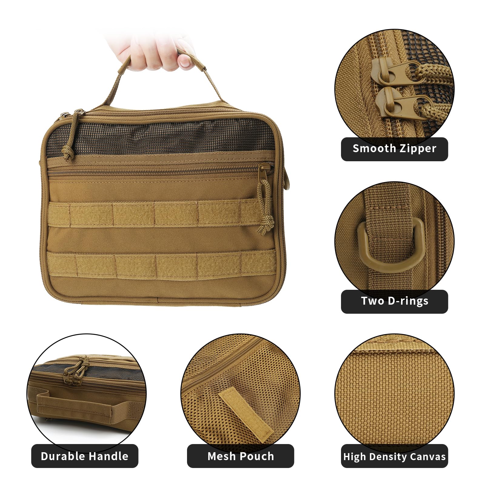 SMONT Toiletry Bag for Men Travel Toiletry Organizer Dopp Kit Travel Organizer Toiletries Travel Bag Shaving Hygiene Bag Bathroom Hanging Men's Toiletry Bag for Short Trips Brown