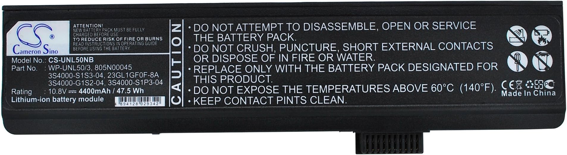 4400mAh Battery for Advent 7109A, 7109B, 7113, 8111, 8117