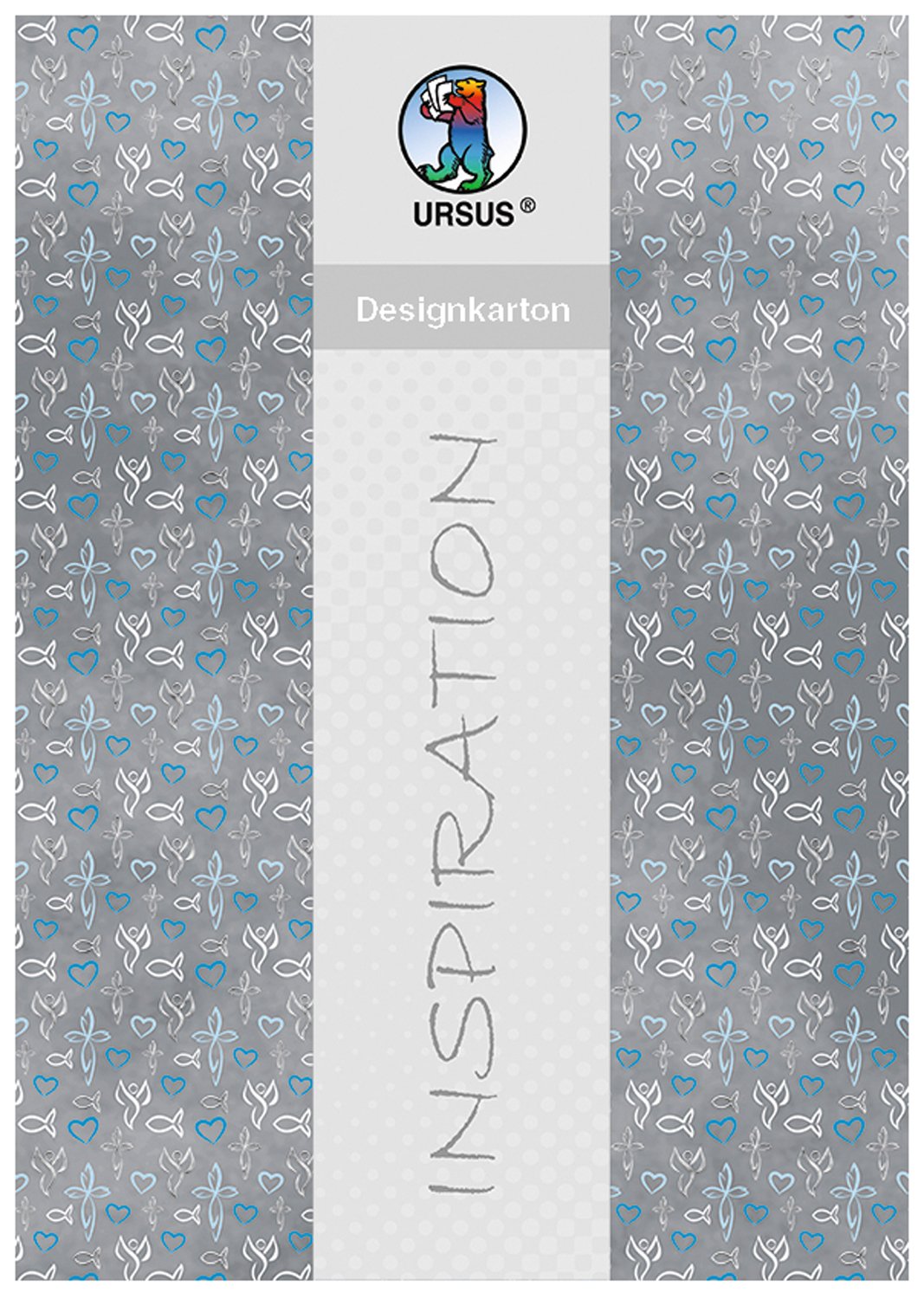 Ursus 62294602 °F Design Religion 5 Sheet Pack – 200 g/m², DIN A4, Blue/Grey