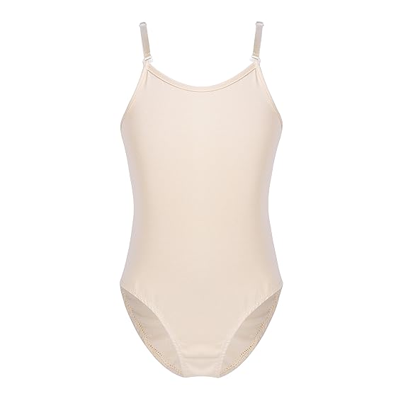Tiaobug Mädchen Ballett Trikot Ballettanzug Kinder Gymnastikanzug Turnanzug Tanz-Body Unterwäsche in Hautfarben Beige Nude gr