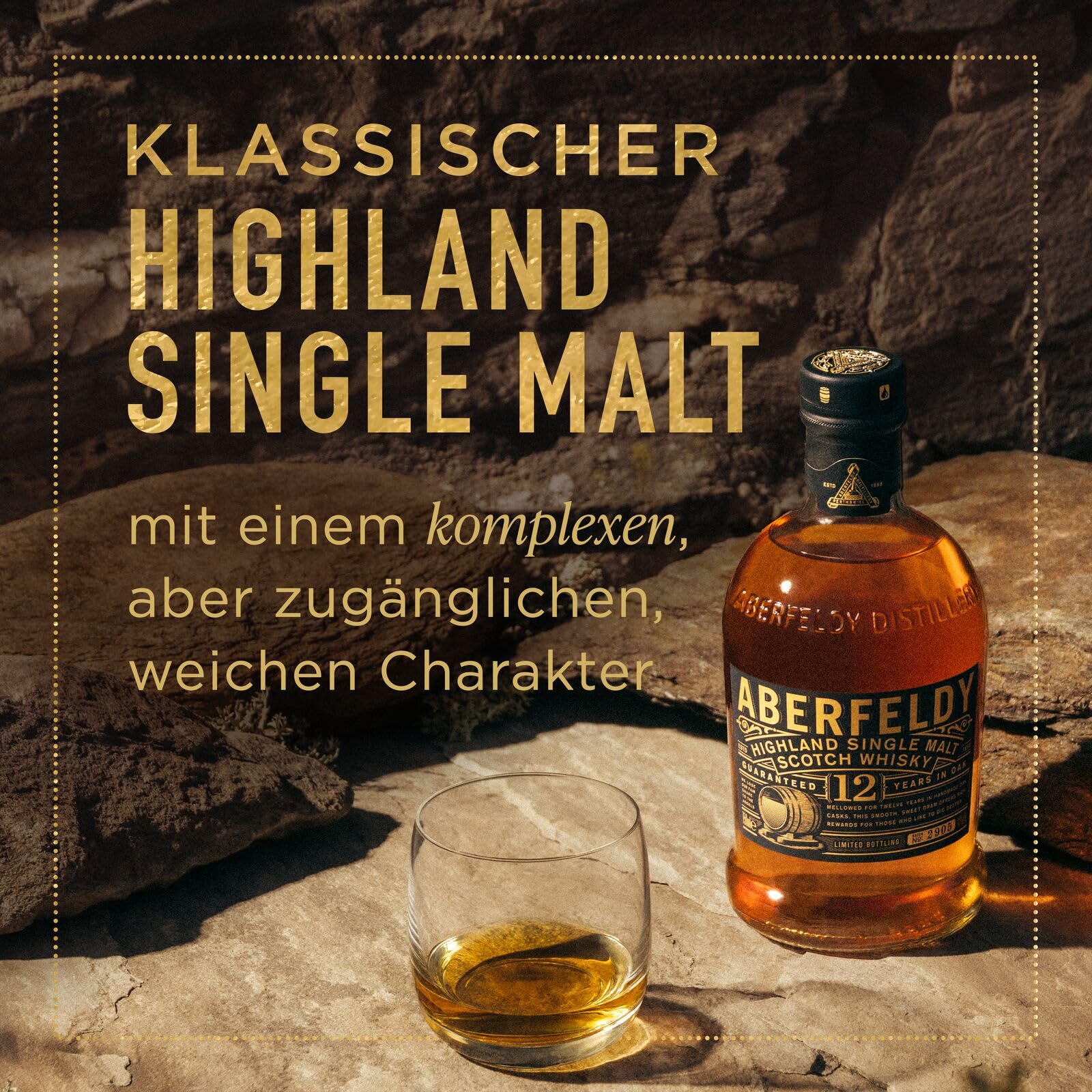 Aberfeldy 12 Jahre Single Malt Scotch Whisky, 40 Vol.-%, 70 cl/700 ml, Premium-Whisky, in vier verschiedenen Fassarten gereift 3