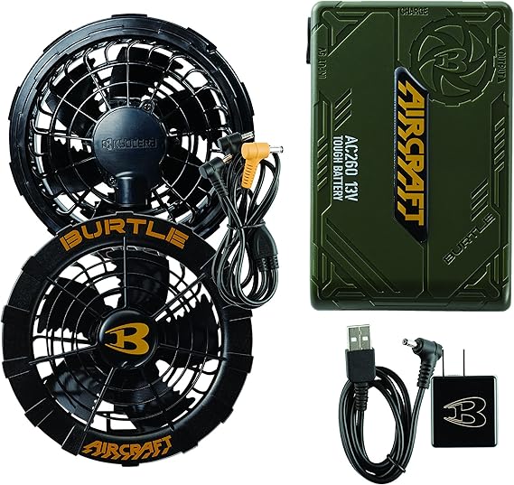 Amazon Co Jp 空調服 バートル ファン 新型13vアーミーグリーンバッテリーセット Ac260 Ac271 Ac270 エアークラフト Ac270 35 ブラック 服 ファッション小物