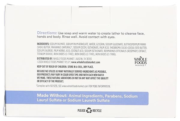 365 BY WHOLE FOODS MARKET, BAR SOAP, LIGHTLY SCENTED, 8 COUNT, 30 OUNCE