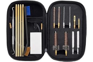 BOOSTEADY Gun Cleaning Kit .22 Cleaning kit with Bore Chamber Brushes Cleaning Kit, Brass Cleaning Rod in Zippered Organizer 