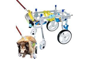 BAKYAR Adjustable 4-Wheel Dog Wheelchair| Pet Wheelchairs with Disabled Hind Legs Walking|Full Support Dog wheelchairs (7-Size) (S)
