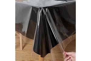 Obstal Clear Plastic Tablecloth 54 x 78 Inch, 100% Waterproof Oil-Proof Spill-Proof Vinyl PVC Table Cloth, Wipeable Rectangle