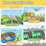Coodoo Magnetic Tiles City Road Set Toys for Kids 3-5 STEM Learning view 3