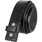 BS040 One Piece Genuine Full Grain Leather 1-1/2" wide Replacement Belt Strap with Snaps on for Women