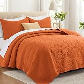 WARMDERN King Size Cooling Bamboo Quilt Set - Lightweight Summer Bedspread For Hot Sleepers