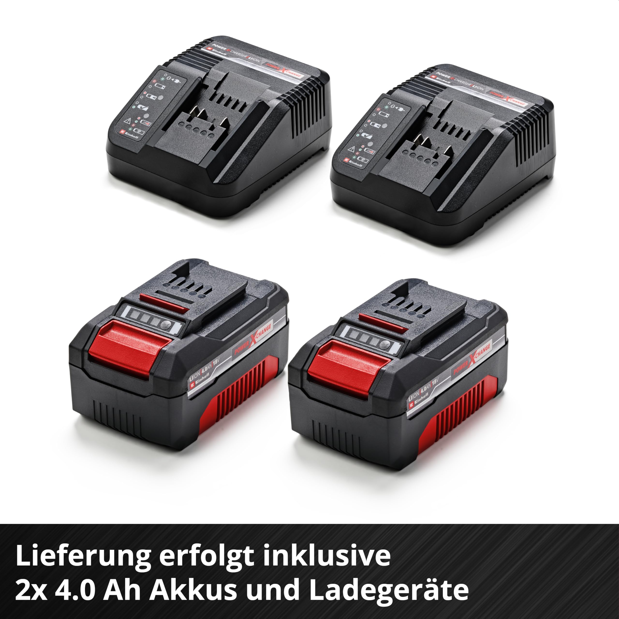 Einhell Akku-Gartengeräte Kit PXC (Akku-Rasenmäher GE-CM 36/36 Li Kit, 36 V, 36 cm Schnittbreite, inkl. 4,0 Ah + 2x Ladegerät, Akku-Gras- und Strauchschere GE-CG 18/100 Li-Solo) 7