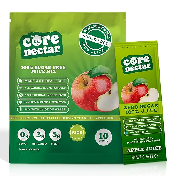 SUGAR FREE APPLE JUICE MADE WITH 100% JUICE;...