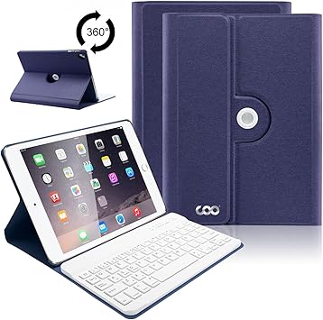 COO Funda con Teclado iPad 9.7 iPad Pro 9.7 iPad 2017 Azul oscuro Cubierta con Teclado Espa/&ntilde;ol Bluetooth para iPad 2018 iPad Air 2//1 con Rotaci/&oacute;n de 360 Grados y Soporte Multi/&aacute;ngulo