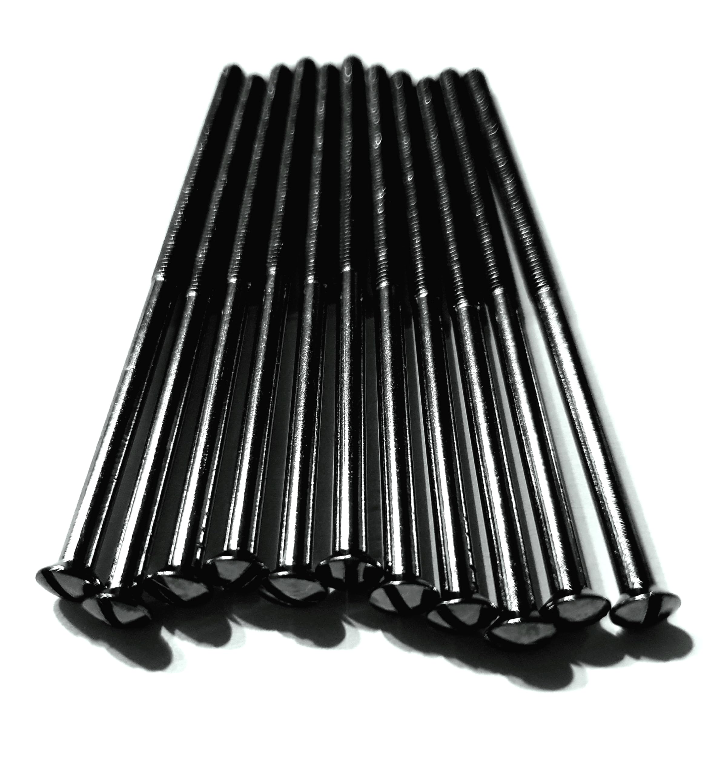 Generic Pack of 10 Electrical Screws 75mm X 3.5mm Black Nickel Long Socket Screw Switch Plugs Fixings Raised Slotted Head