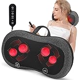 Birthday Gifts for Women Men Elderly Cordless Neck and Back Massager with Heat, Deep Tissue Shiatsu Neck Massager for Pain Relief, Massage Pillow for Back, Lower Back Massage, Gifts for Elderly Gray