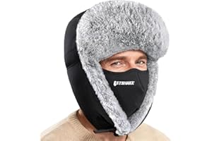 LETSHAKE Winter Trapper Hat for Men Women Extra Thick -10°F Cold Weather Bomber Hunting Hat for Outdoor Activities, Adjustabl