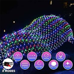 HeKation Christmas Net Lights Outdoor, 200 LED Bush