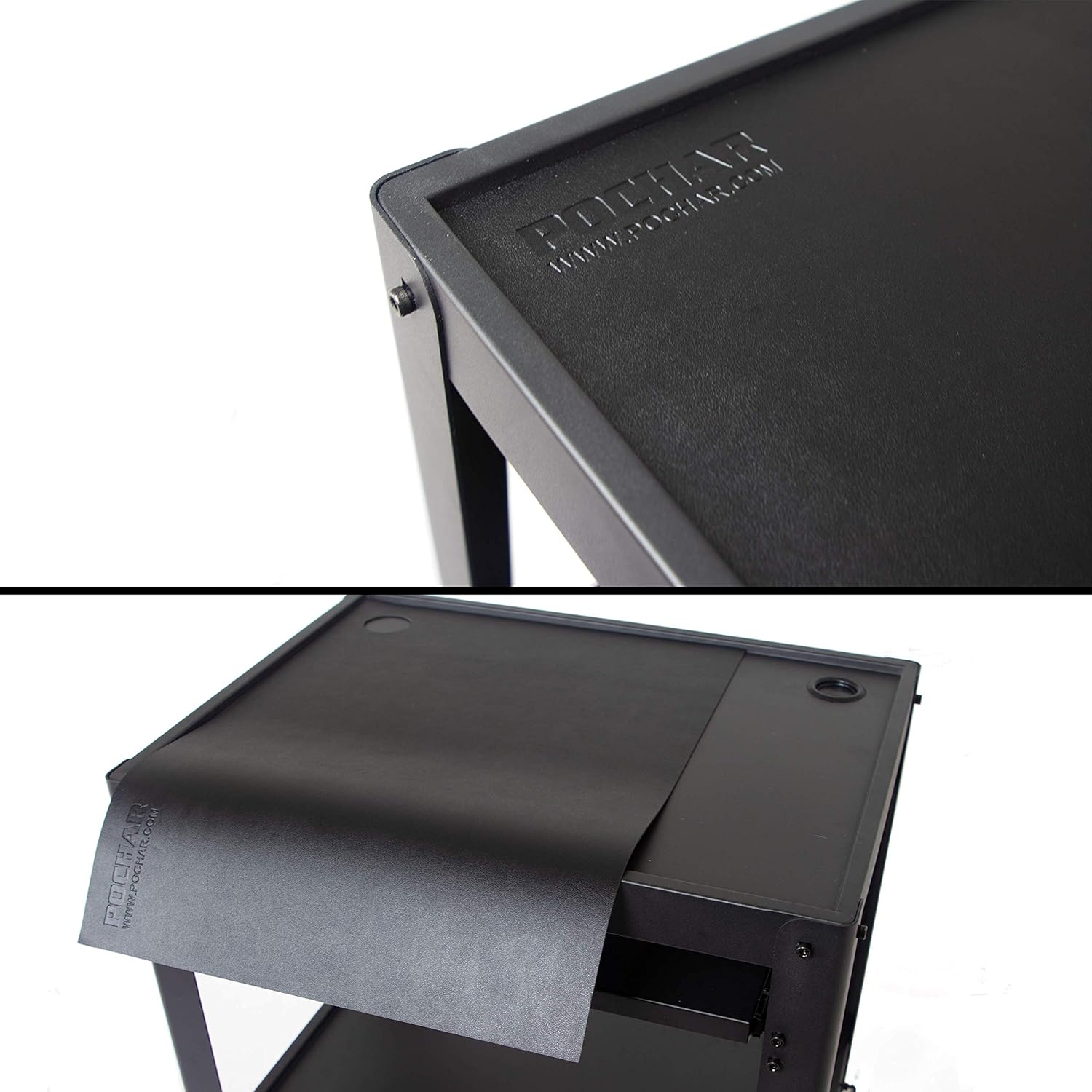 Steel Frame AV Cart with Wheels - Audio Visual Station with Wheels for Multi Media Technology (Printer, Projector, Document Camera, Laptop, Computer) - Three Shelf Rolling Cart with Power Cord : Office Products