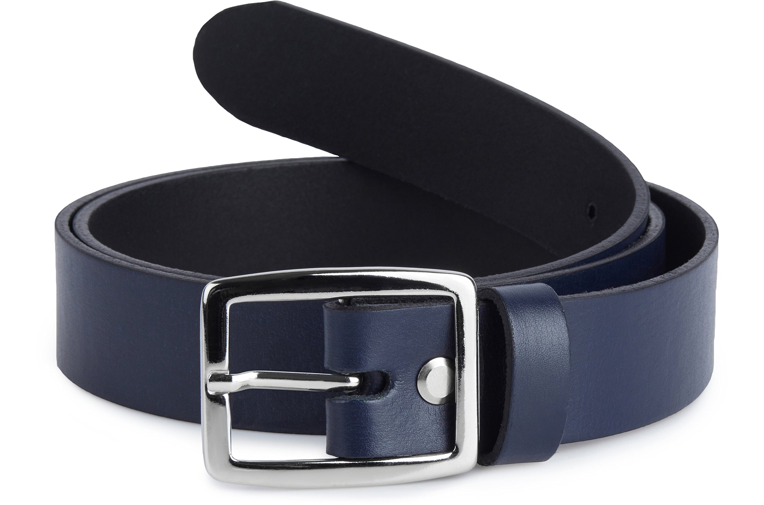 Merry Style Women's Leather Belt D41 (Navy Blue, 90 cm (Total length 109 cm)) — image 1