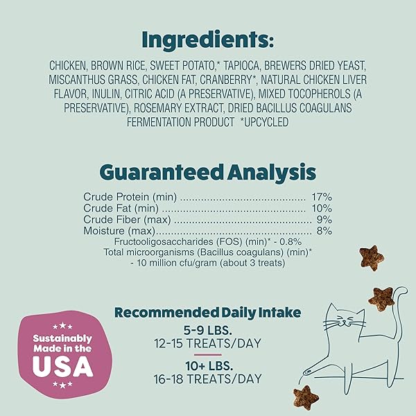 SHAMELESS PETS CRUNCHY CAT TREATS – KITTY TREATS FOR CATS WITH DIGESTIVE SUPPORT, NATURAL KITTEN TREATS WITH REAL CHICKEN, HEALTHY FLAVORED FELINE SNACKS – CRAN YOU SAY CHICKEN, 1-PK