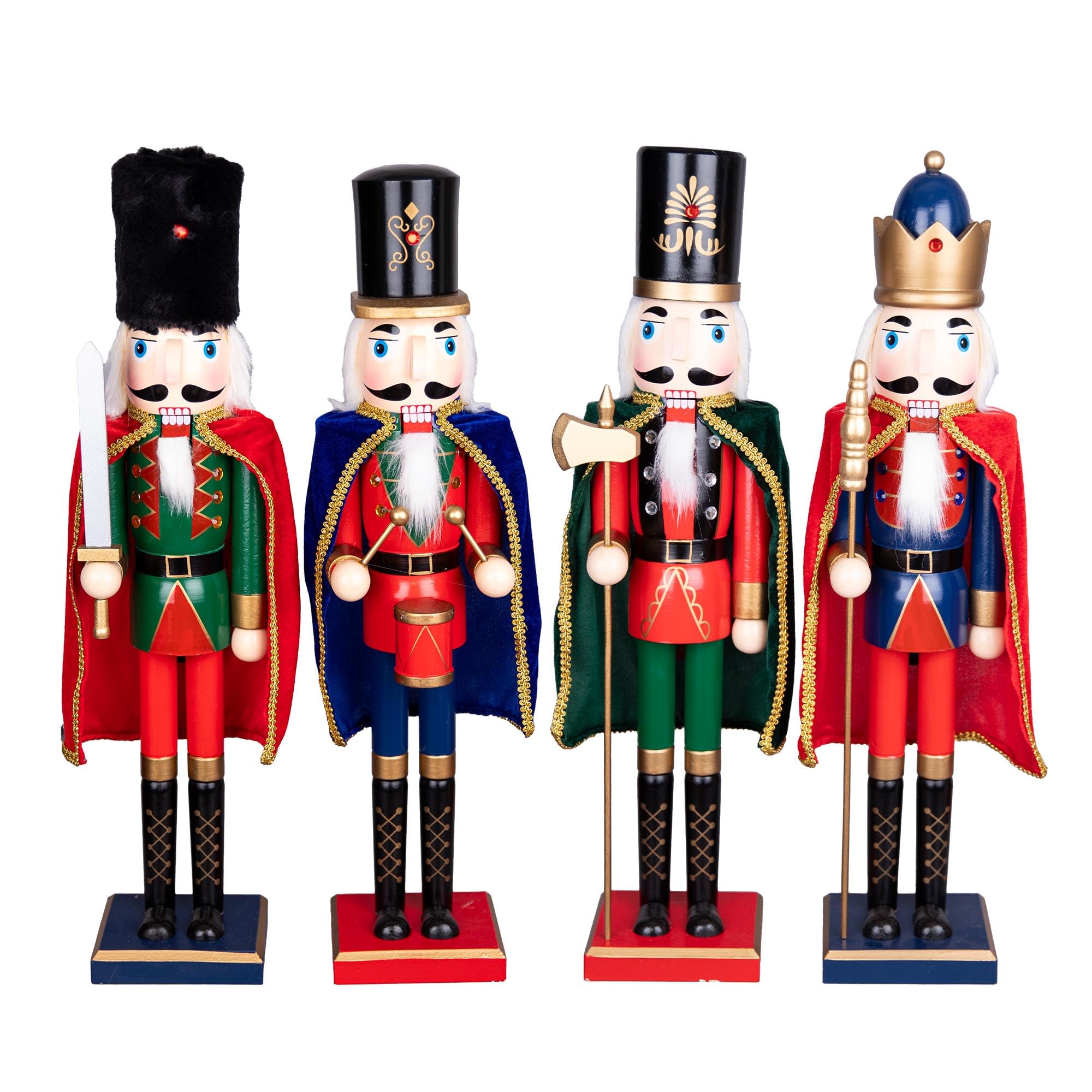 SHATCHI 60cm Wooden Christmas Nutcrackers Soldiers King Puppet Large Figurines Xmas Home Decoration Ornament -Supplied Any One, Red/Green/Blue
