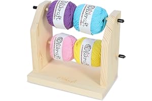 Olikraft Double Revolving Yarn Holder - Horizontal Yarn Spindle Feeder or Dispenser - Craft Supplies for Crochet and Knitting