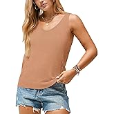 Arach&Cloz Womens 2025 Hollow Out Sleeveless Tank Tops Spring Summer V Neck Knit Trendy Casual Vacation Outfits