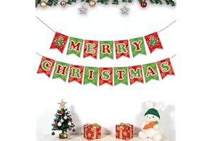 OHOME Christmas Party Decorations - Merry Christmas Banner | CHRISTMAS Decorations for Indoor Outdoor - Xmas Backdrop Garland for Outside | Hanging Party Favors Supplies for Birthday
