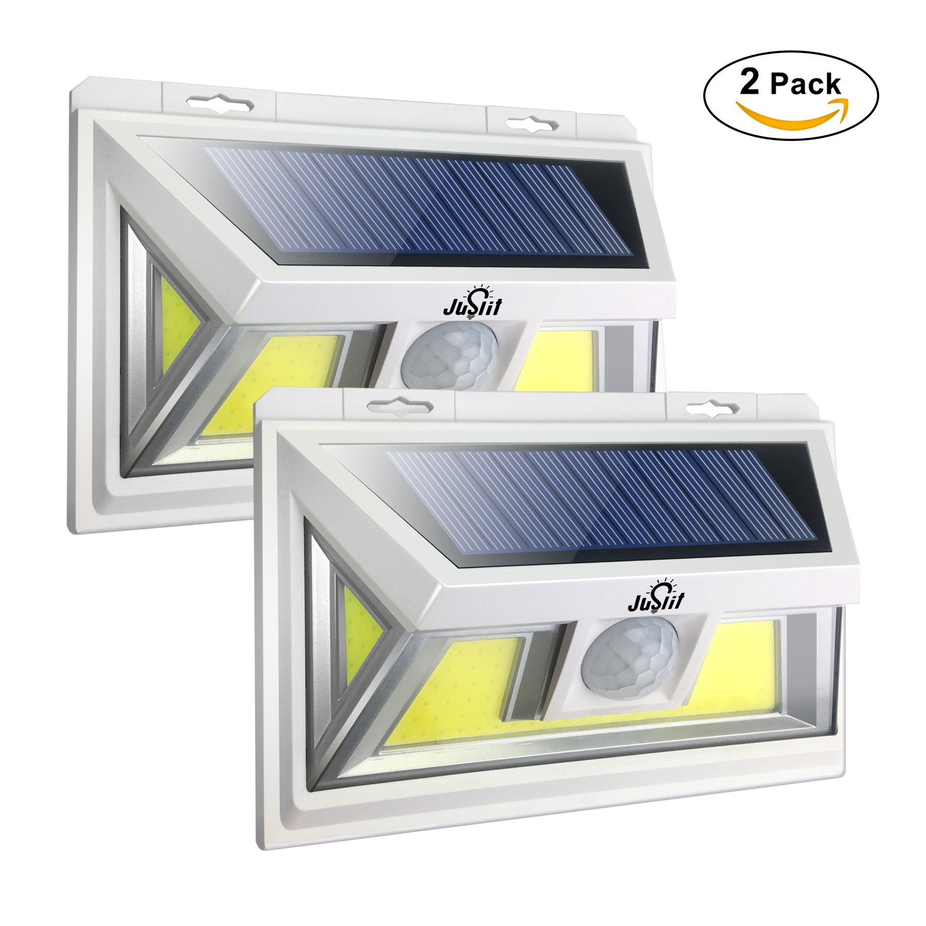 Juslit Sensor De Movimiento Exterior 74 Fuentes De Luz Cob Led Luz Solar Super Brillante Ebay