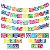 4 Packs Mexican Party Banner 60 Feet Fiesta Banner Plastic Papel Picado Banner Cinco de Mayo Dia De Los Muertos Decor Day of