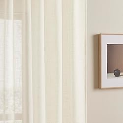 Joydeco Sheer Curtains 84 Inches Long, White