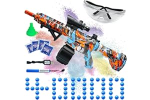 Electric Gel Ball Blaster, High Speed Automatic Splatter Ball Blaster with 40000+ and Goggles, JIFTOK Rechargeable Splatter Ball Toys for Outdoor Shooting Game Party Favors—Orange