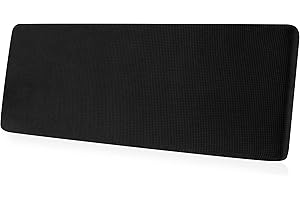 CHUN YI Stretch Loveseat Couch Cushion Cover Suitable for 2 Settee, Sofa Seat Slipcover with Spandex Jacquard Fabric(Medium,Black)